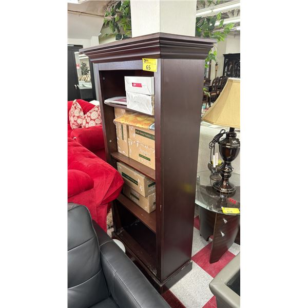 WOOD BOOKCASE WITH SIGNATURE LAVISH TENSEE PILLOW CONTENTS