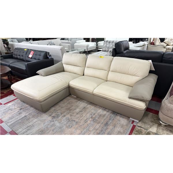 2-PC LEATHER SECTIONAL SOFA WITH CHAISE