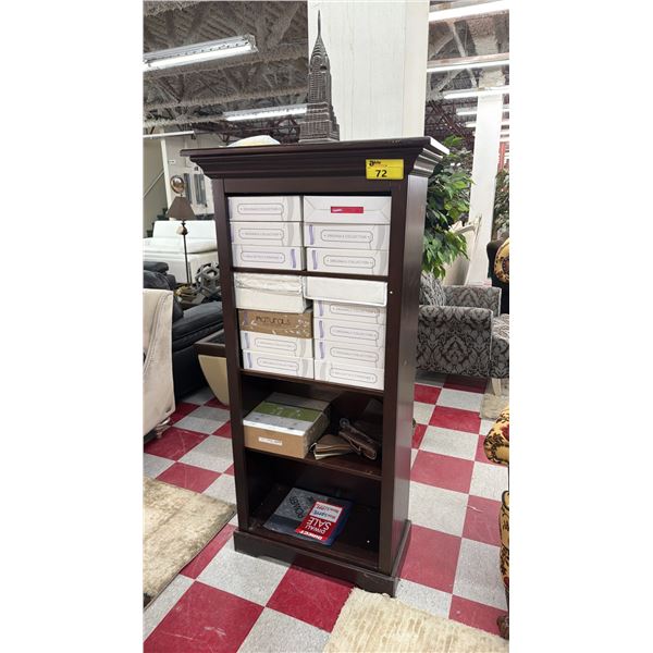 WOOD BOOKCASE WITH ORIGINALS COLLECTION BEDDING CONTENTS