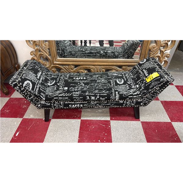 PATTERNED FABRIC BENCH