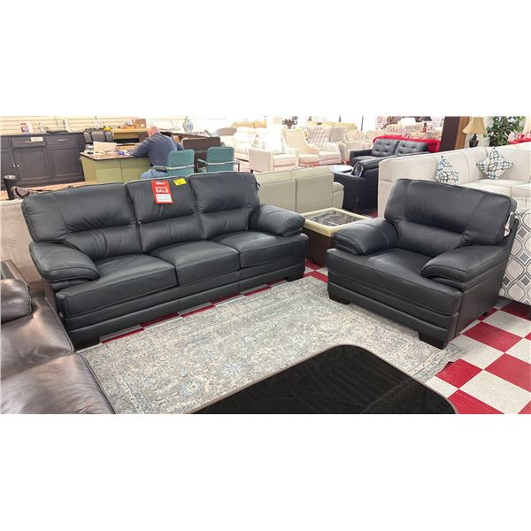 AMAX 2-PC LEATHER SOFA SET INCLUDING; SOFA & LOUNGE CHAIR