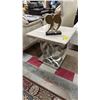 Image 1 : MODERN CHROME & GRANITE TOP END TABLE WITH TABLE DECOR CONTENTS