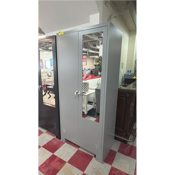 MODERN METAL WARDROBE WITH MIRROR