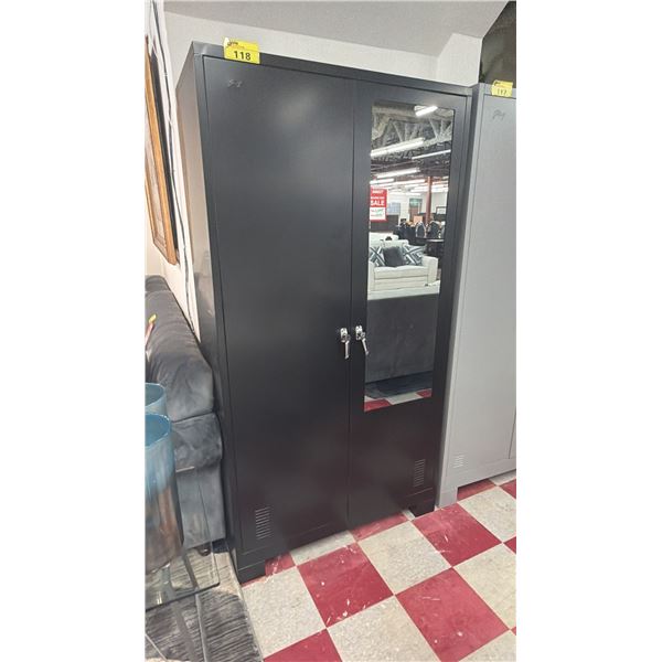 MODERN METAL WARDROBE WITH MIRROR