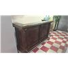 Image 1 : WOOD & GRANITE TOP BAR CABINET