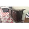 Image 2 : WOOD & GRANITE TOP BAR CABINET