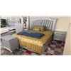 Image 1 : 3-PC BEDROOM SUITE INCLUDING; QUEEN SIZE BED FRAME WITH EURO DELUXE MATTRESS & (2) SIDE TABLES