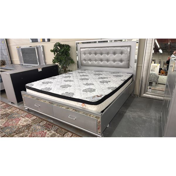 MODERN QUEEN SIZE BED WITH EURO DELUXE MATTRESS