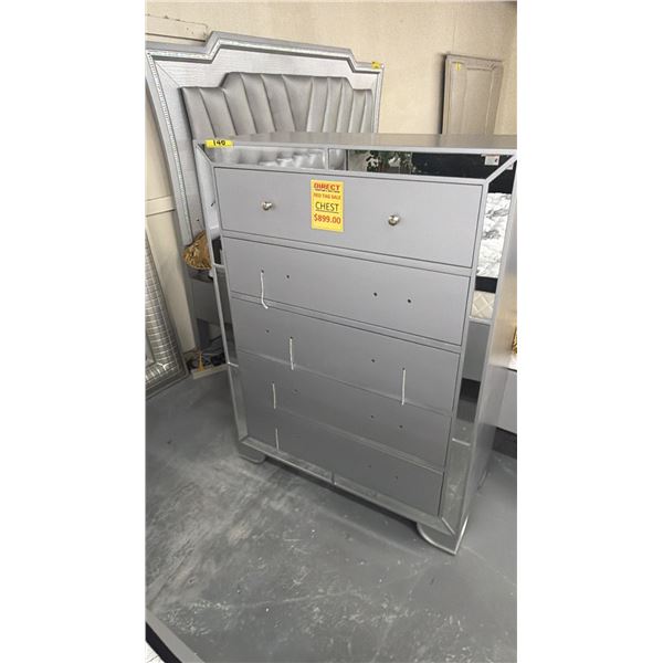 MODERN HIGHBOY DRESSER (HANDLES CONTAINED INSIDE)