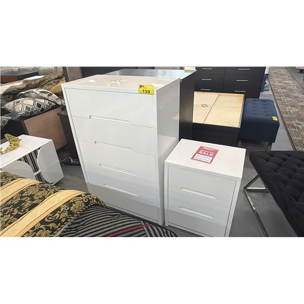 MODERN HIGHBOY DRESSER & NIGHT STAND