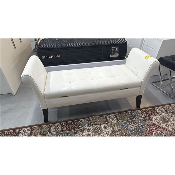 MODERN LEATHER BENCH WITH STORAGE