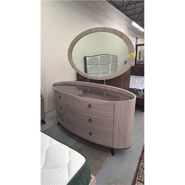 MODERN OVAL DRESSER WITH MIRROR