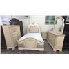 Image 1 : 4-PC BEDROOM SUITE INCLUDING; QUEEN SIZE BED WITH MATTRESS, DRESSER WITH MIRROR, HIGHBOY