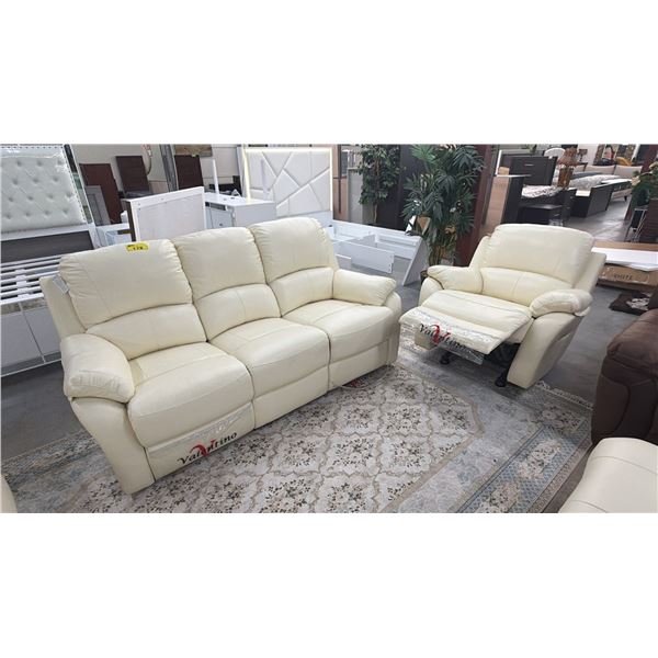 LEATHER RECLINING SOFA & RECLINING CHAIR