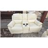 Image 1 : LEATHER ELECTRIC RECLINER WITH CUPHOLDERS & STORAGE