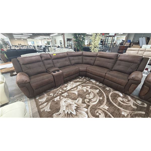 6-PC FABRIC SECTIONAL SOFA WITH RECLINING END CHAIRS