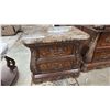 Image 3 : FAUX GRANITE TOP HIGHBOY DRESSER WITH MIRROR & PAIR OF NIGHT STANDS
