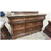 Image 5 : FAUX GRANITE TOP HIGHBOY DRESSER WITH MIRROR & PAIR OF NIGHT STANDS