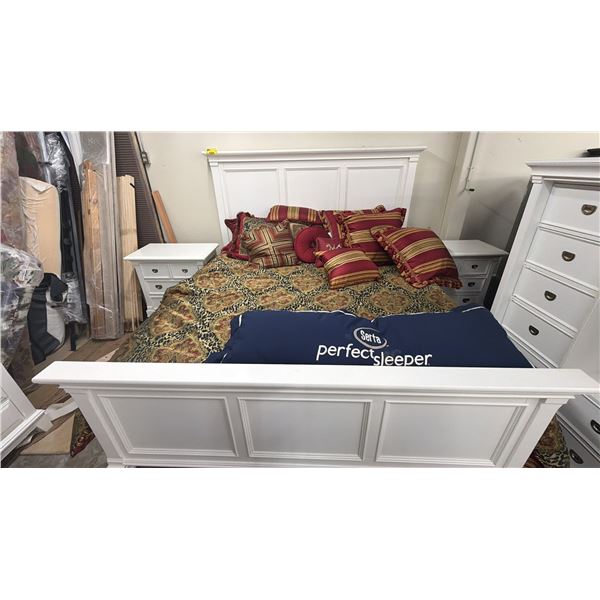 3-PC BEDROOM SUITE INCLUDING; QUEEN SIZE BED WITH CLASSIC COMFORT MATTRESS & (2) NIGHT STANDS