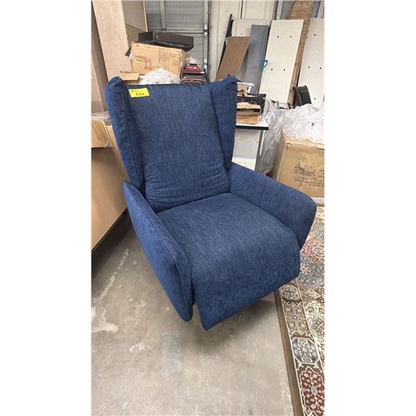 FABRIC RECLINING ARM CHAIR WITH CHROME BASE