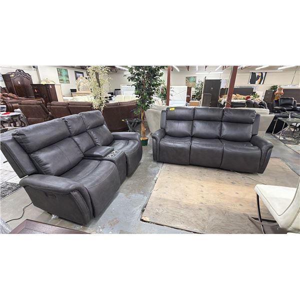 2-PC LEATHER SOFA SET INCLUDING; ELECTRIC RECLINING THEATER STYLE SECTIONAL SOFA & ELECTRIC