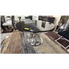 Image 1 : ROUND CHROME BASE FAUX MARBLE TOP TABLE