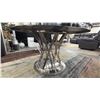Image 3 : ROUND CHROME BASE FAUX MARBLE TOP TABLE