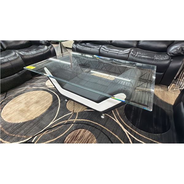 MODERN GLASS TOP COFFEE TABLE