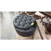 Image 4 : ROUND TUFTED LEATHER STORAGE OTTOMAN WITH 4 PIE CHAIR CONTENTS