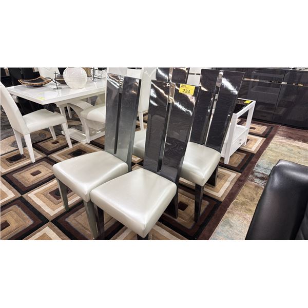 SET OF 4 LEATHER SPLIT BACK DINING CHAIRS