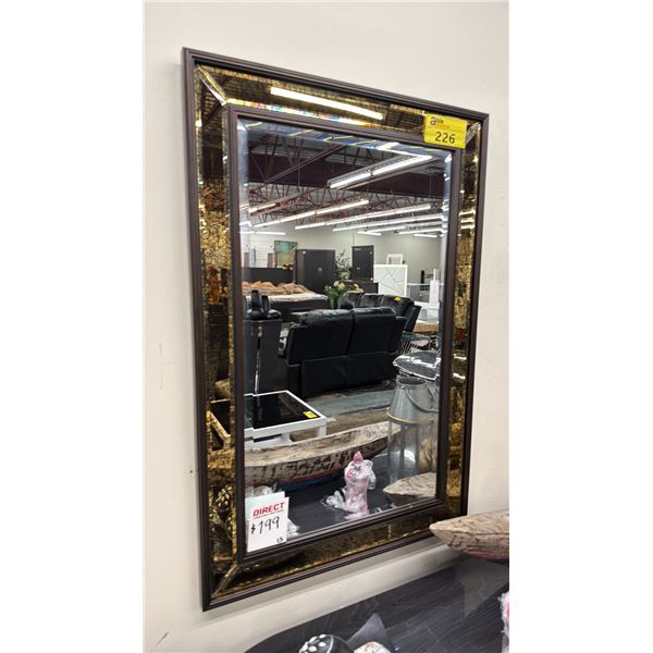 LARGE FRAMED BEVELED MIRROR