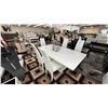 Image 5 : MODERN DINING TABLE WITH 5 LEATHER DINING CHAIRS & MODERN 3-DRAWER 3-DOOR FELT LINED CABINET