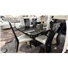 Image 2 : MODERN DINING TABLE WITH 6 LEATHER SPLIT BACK DINING CHAIRS & MODERN 4-DOOR CABINET