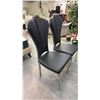 Image 2 : PAIR OF CHROME & LEATHER WING BACK DINING CHAIRS