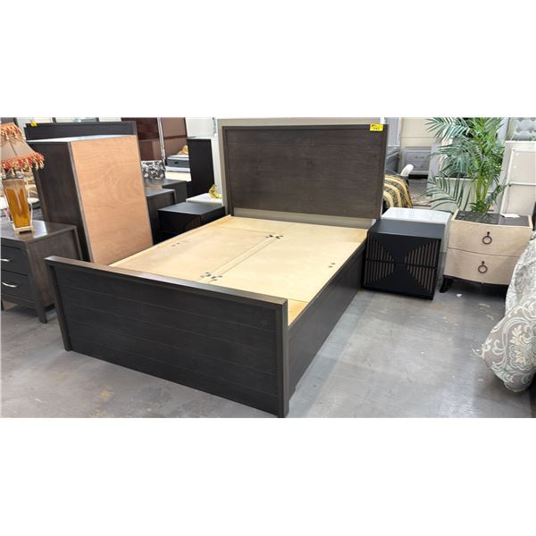 3-PC BEDROOM SUITE INCLUDING; QUEEN SIZE BED WITH STORAGE & (2) NIGHT STANDS