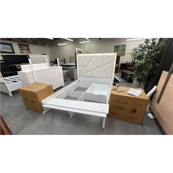 3-PC BEDROOM SUITE INCLUDING; QUEEN SIZE BED WITH STORAGE & (2) *IN BOX* NIGHT STANDS