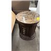 Image 2 : ROUND WOOD FAUX GRANITE TOP END TABLE