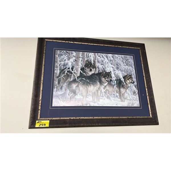 FRAMED WOLF ARTWORK