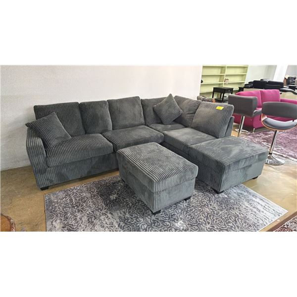 6-PC FABRIC SECTIONAL SOFA WITH STORAGE OTTOMAN