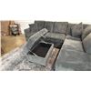 Image 4 : 6-PC FABRIC SECTIONAL SOFA WITH STORAGE OTTOMAN