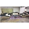 Image 1 : 3-PC MODERN LEATHER SOFA SET INCLUDING; SOFA, LOVESEAT & LOUNGE CHAIR
