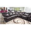 Image 1 : 6-PC LEATHER SECTIONAL SOFA WITH ELECTRIC RECLINING END CHAIRS, CUPHOLDERS & STORAGE