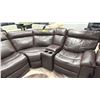 Image 2 : 6-PC LEATHER SECTIONAL SOFA WITH ELECTRIC RECLINING END CHAIRS, CUPHOLDERS & STORAGE