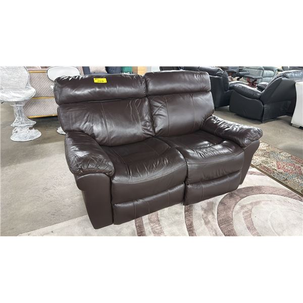 LEATHER ELECTRIC RECLINING LOVESEAT