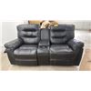 Image 1 : LEATHER RECLINING THEATER STYLE CHAIRS WITH CUPHOLDERS & STORAGE