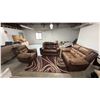 Image 1 : 3-PC RECLINING FABRIC SOFA SET INCLUDING; SOFA, LOVESEAT & CHAIR