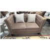 Image 1 : MODERN FABRIC LOVESEAT WITH THROW PILLOWS