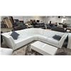 Image 1 : 3-PC STUDDED LEATHER SECTIONAL SOFA