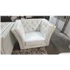 Image 1 : STUDDED BUTTON BACK LEATHER LOUNGE CHAIR