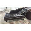 Image 1 : STUDDED LEATHER CHAISE LOUNGER WITH THROW PILLOW